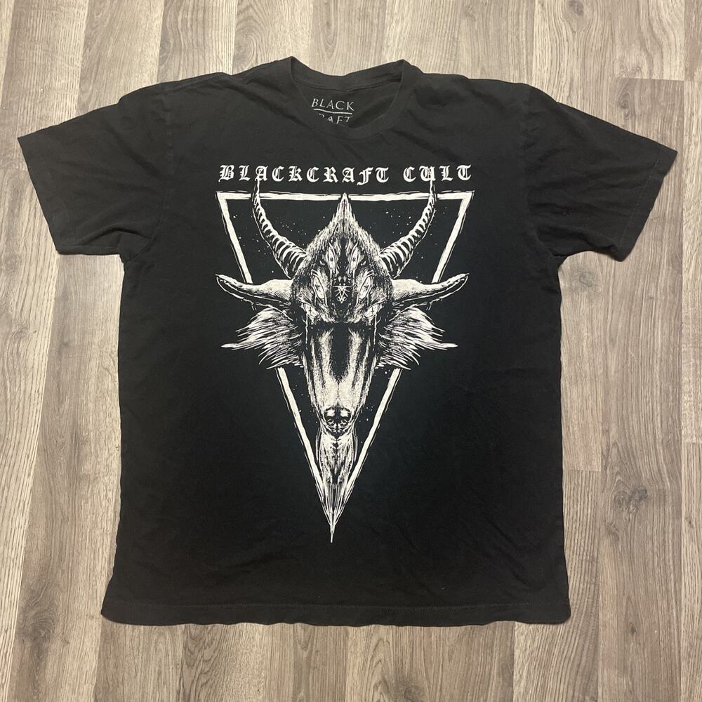 Blackcraft Cult Six Eyed Baphomet Graphic T-Shirt Black Men’s Size L Goth Occult